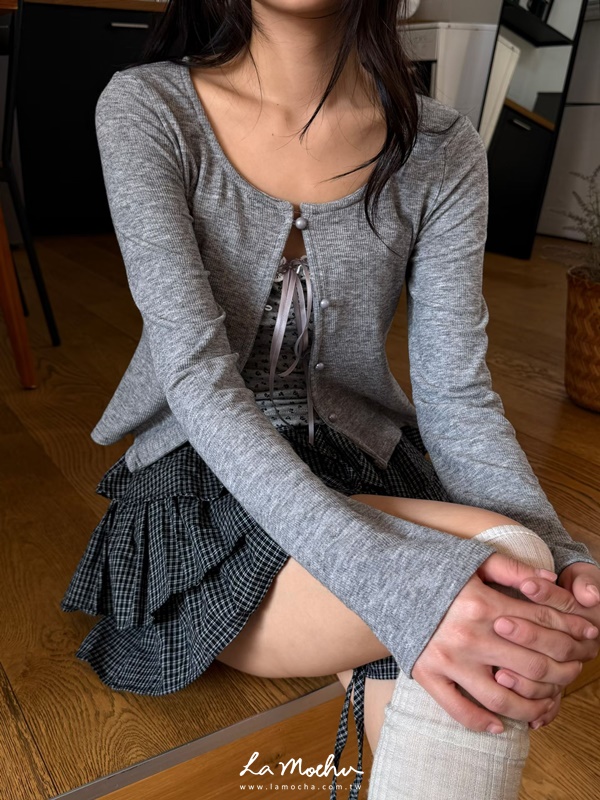 蕾絲滾邊碎花背心+外套兩件組